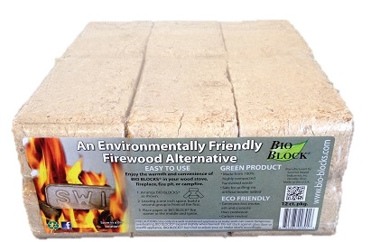 Compressed Wood Fire Logs 12 Pack - BIO BLOCK Firewood